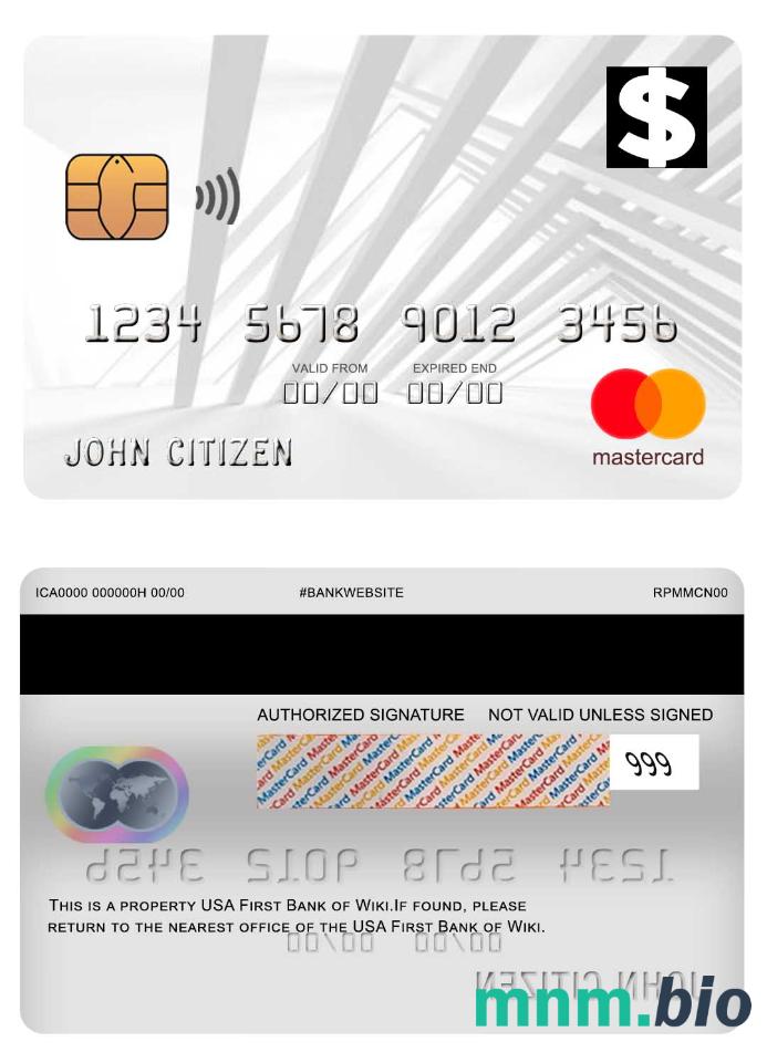 USA First Bank of Wiki mastercard